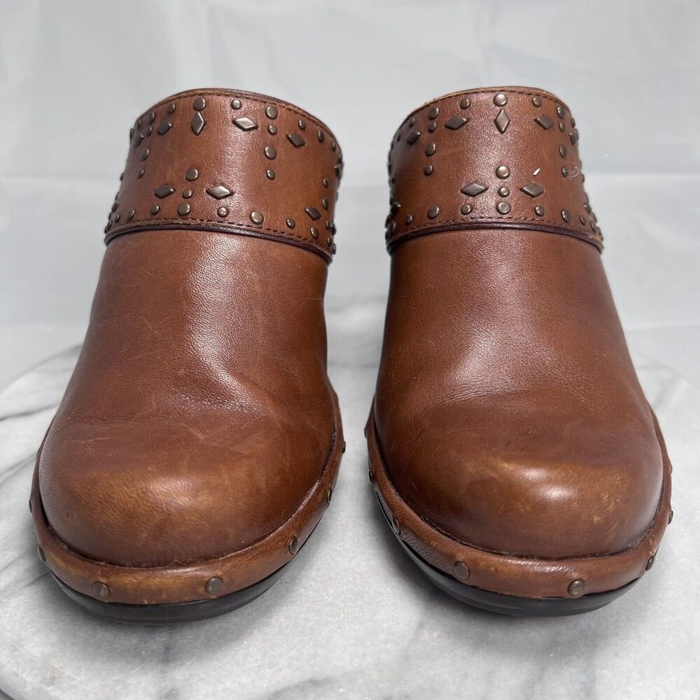 Sofft Mules Women's Laina Mocha Leather Studded Clogs Shoes Size 8M - Picture 4 of 15